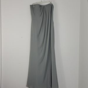 Jenny Yoo Front Slit Strapless Chiffon Gown